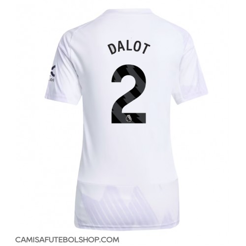 Camisa de time de futebol Manchester United Diogo Dalot #2 Replicas 2º Equipamento Feminina 2025-26 Manga Curta